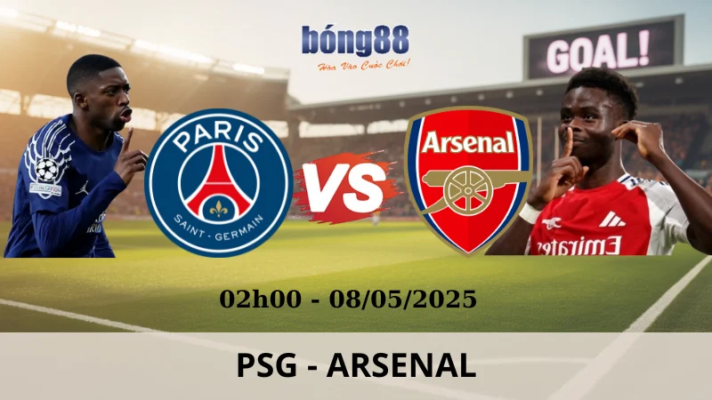 Soi Kèo Nhà Cái Champions League - PSG vs Arsenal 08/05/2025 Soi Kèo Nhà Cái Champions League - PSG vs Arsenal 08/05/2025